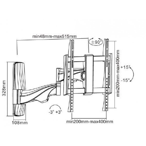 reflecta PLEXO Elegant 42-4040T 23156 (23-42")  Βάσεις Τηλεόρασης Τοίχου