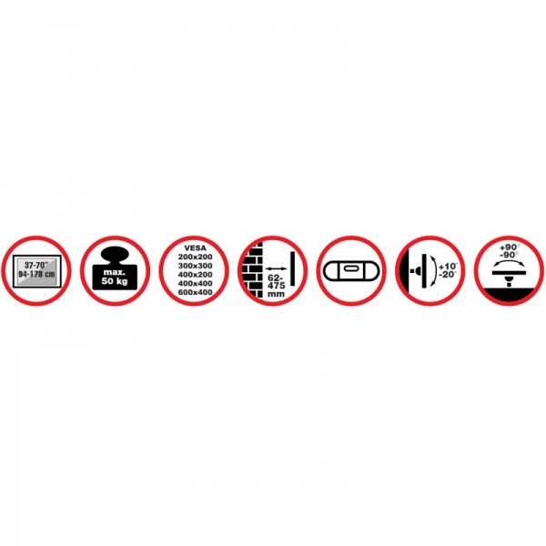 reflecta PLEXO 70-6040T 23160 (37"-70")  Βάσεις Τηλεόρασης Τοίχου