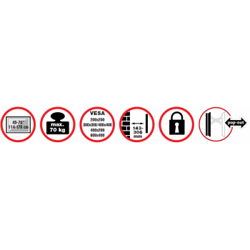 reflecta PLANO Video Wall 70-6040 with Pop-Out function (45"-70")  Βάσεις Τηλεόρασης Τοίχου