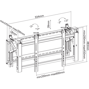 reflecta PLANO Video Wall 70-6040 with Pop-Out function (45"-70") 