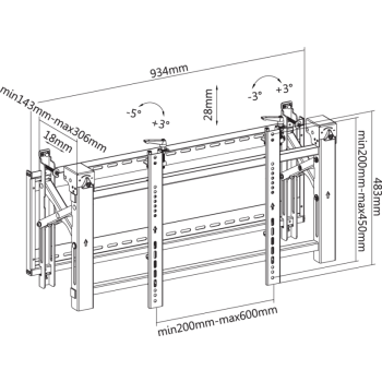 reflecta PLANO Video Wall 70-6040 with Pop-Out function (45"-70")  Βάσεις Τηλεόρασης Τοίχου