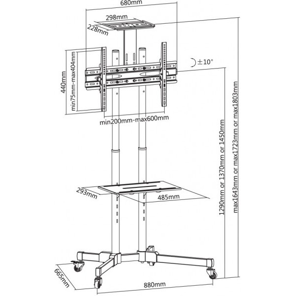 reflecta TV Stand 70VCE-Shelf 23218 Βάσεις Τηλεόρασης Δαπέδου(TV Stands)