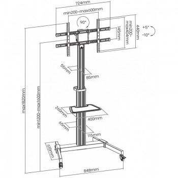 reflecta TV Stand Elegant 86P-Shelf Βάσεις Τηλεόρασης Δαπέδου(TV Stands)