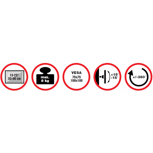 reflecta FLEXO Desk 23-1010 Q 23252 Βάσεις Monitor