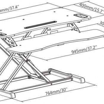 reflecta ERGO Sit-Stand Workstation DS950 black 23290 reflecta ERGO Sit-Stand Workstation DS950 black 23290