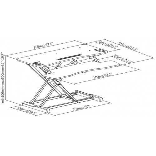 reflecta ERGO Sit-Stand Workstation DS950 black 23290