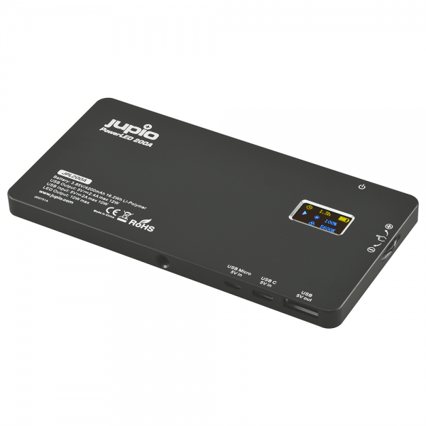 Jupio PowerLED 200 with Built-in Powerbank Jupio PowerLED 200 with Built-in Powerbank