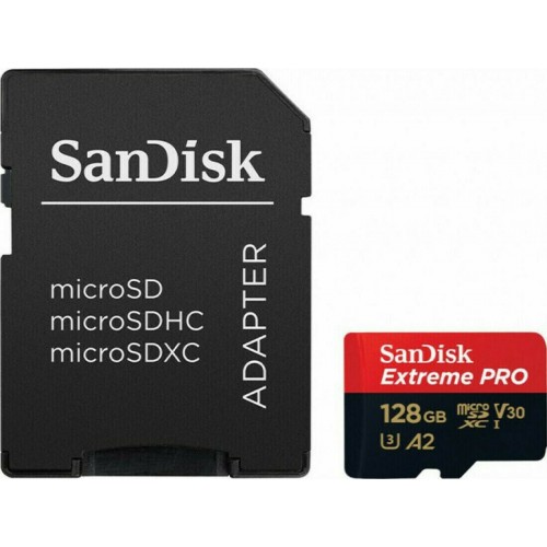 Sandisk Extreme Pro microSDXC 128GB Class 10 U3 V30 A2 UHS-I