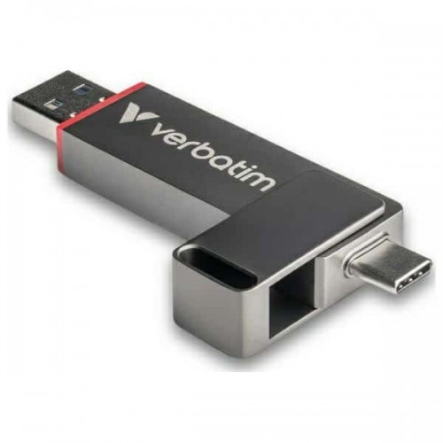 Verbatim Quickstick 128GB USB 2.0 Stick με σύνδεση USB-A & USB-C Γκρι