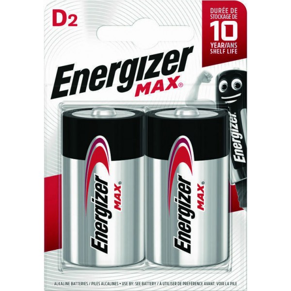 Energizer Max Αλκαλικές Μπαταρίες D 1.5V 2τμχ