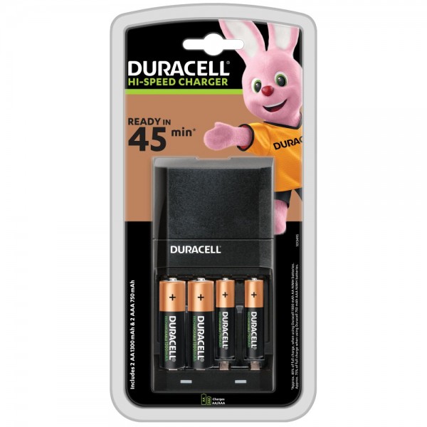 Duracell CEF27 Φορτιστής Ni-MH Σετ με 2x AA 1300mAh και 2x AAA 750mAh Φορτιστές 1.2V AA-AAA 