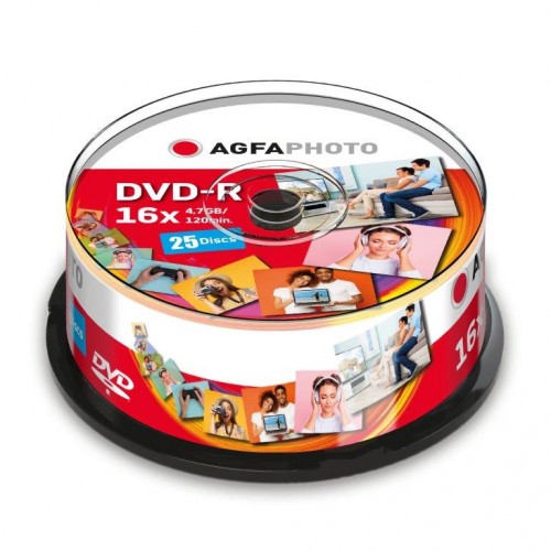 AgfaPhoto DVD-R 4,7GB 16x Speed Cakebox (Pack of 25)