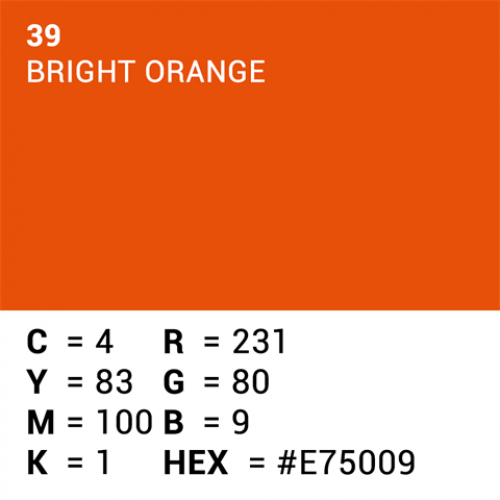 Superior Background Paper 39 Bright Orange 2.72 x 11m