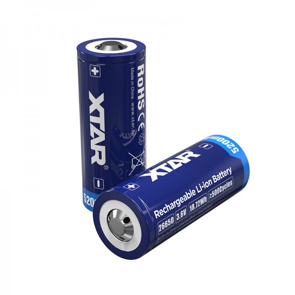 XTAR 26650 5200mAh Μπαταρία με προστασία XTAR 26650 5200mAh Μπαταρία με προστασία