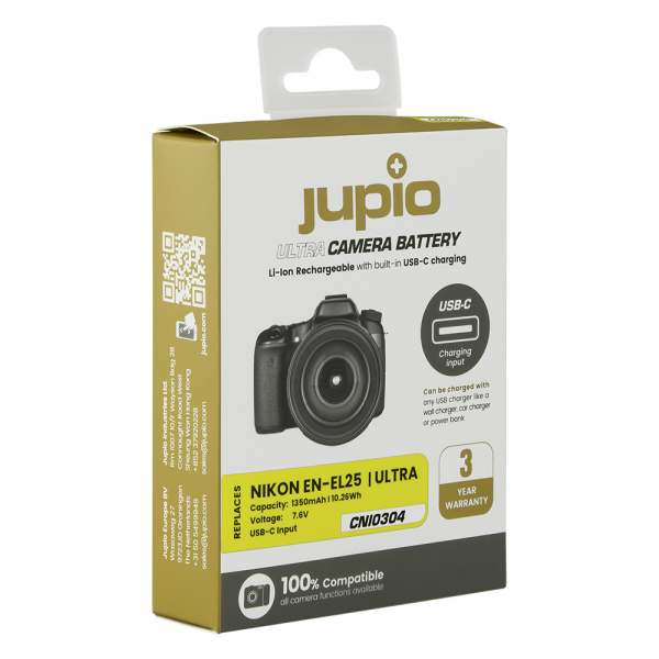 Jupio Μπαταρία EN-EL25 *ULTRA C* (USB-C input) 1350mAh Μπαταρίες Φωτ.μηχανών για Nikon