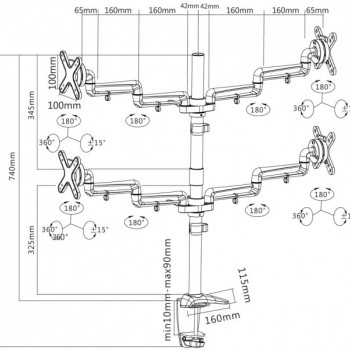 reflecta FLEXO Desk 23-1010 Q 23252 Βάσεις Monitor