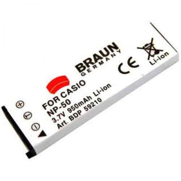 Braun Μπαταρία NP-50 για Casio 950mAh Μπαταρίες Φωτ.μηχανών για Casio